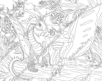 Sea Dragon Coloring Etsy