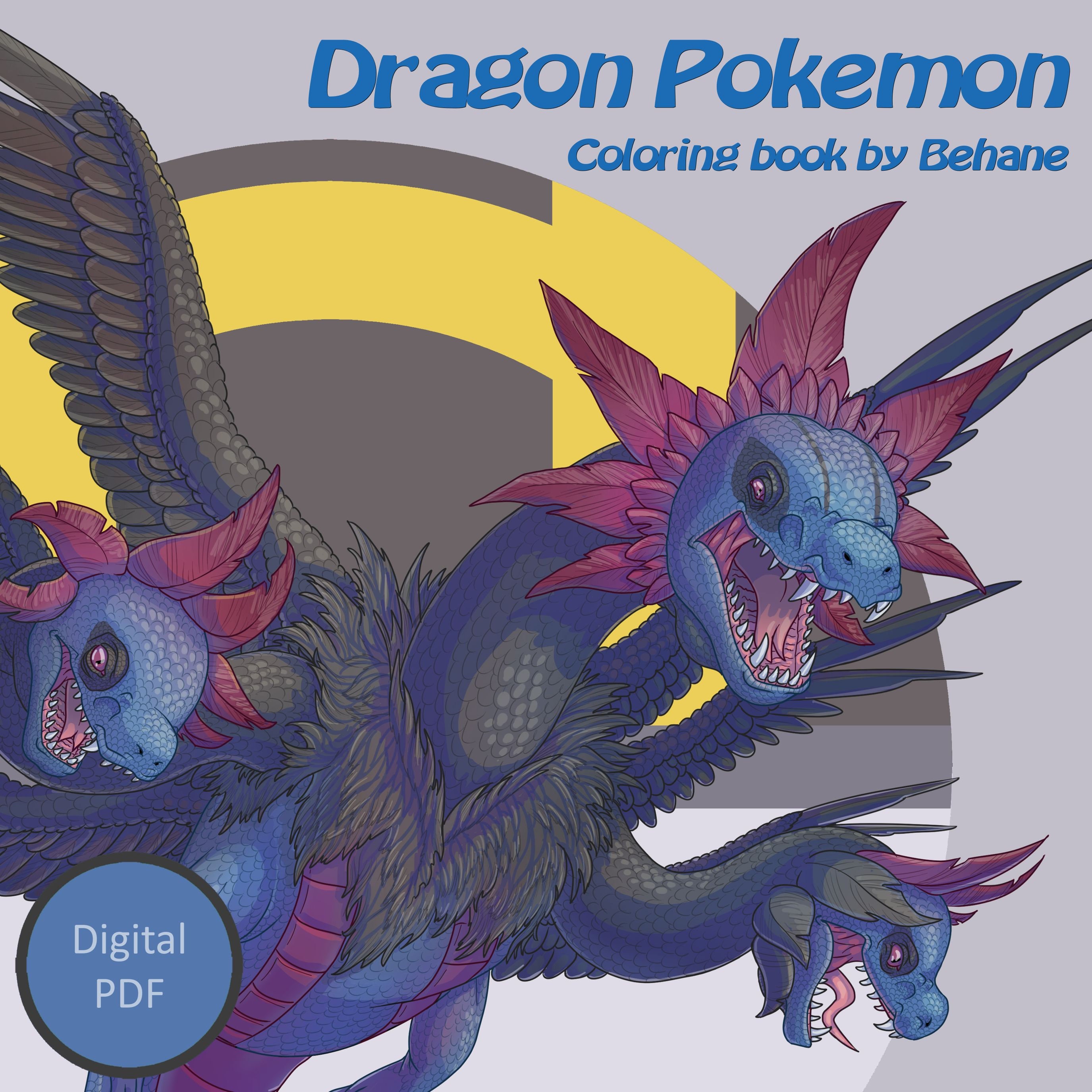 Download Dragon Type Pokemon Coloring Book 31 Coloring Pages Digital Etsy