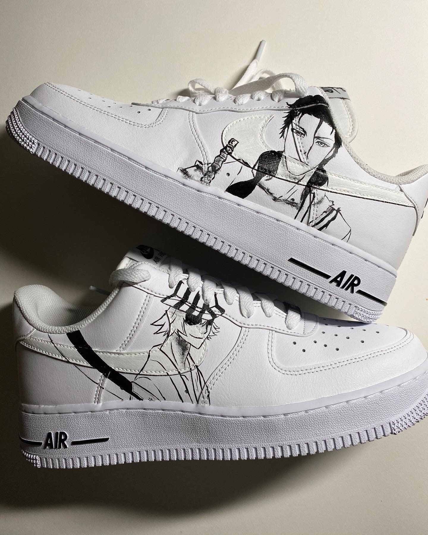 New Custom Anime Air Force 1 Shoes Black Yellow Chakra Naruto Shippuden   eBay