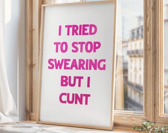 Funny Swearing Typography Print: Gold Foil Living Room Wall Art