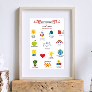 Primary Teacher Print, Gift For Teacher, Thankyou Teacher, End of Year Gift, Teacher Present, Nursery Teacher, Teacher Christmas Gift