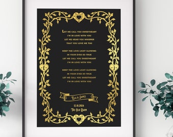 Personalised Wedding Gift, First Dance, Wedding Print, Anniversary Print, Favourite Song Gift, Couples Gift, Wedding Gift, Anniversary Gift