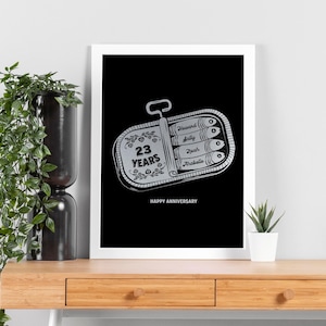 23rd Wedding Anniversary Print, Silver Plate Anniversary Gift, 23 Anniversary Print, 23 Year Wedding Anniversary Gift, 23rd Anniversary Gift