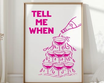 Retro Wine Art Print: Funny Kitchen Bar Decor (Digital Download)