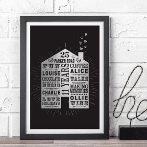 11th Wedding Anniversary Gifts, Steel Anniversary Print, 11 Years Gift, Steel Wedding Anniversary Print, Anniversary Gift, Couple Gift, Foil