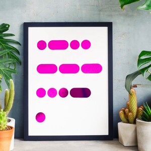 Valentines Print, Morse Code Love Print, Foil Print, Valentines Gift,  Gift For Boyfriend, Gift For Girlfriend, Wall Art, Gallery Wall Art
