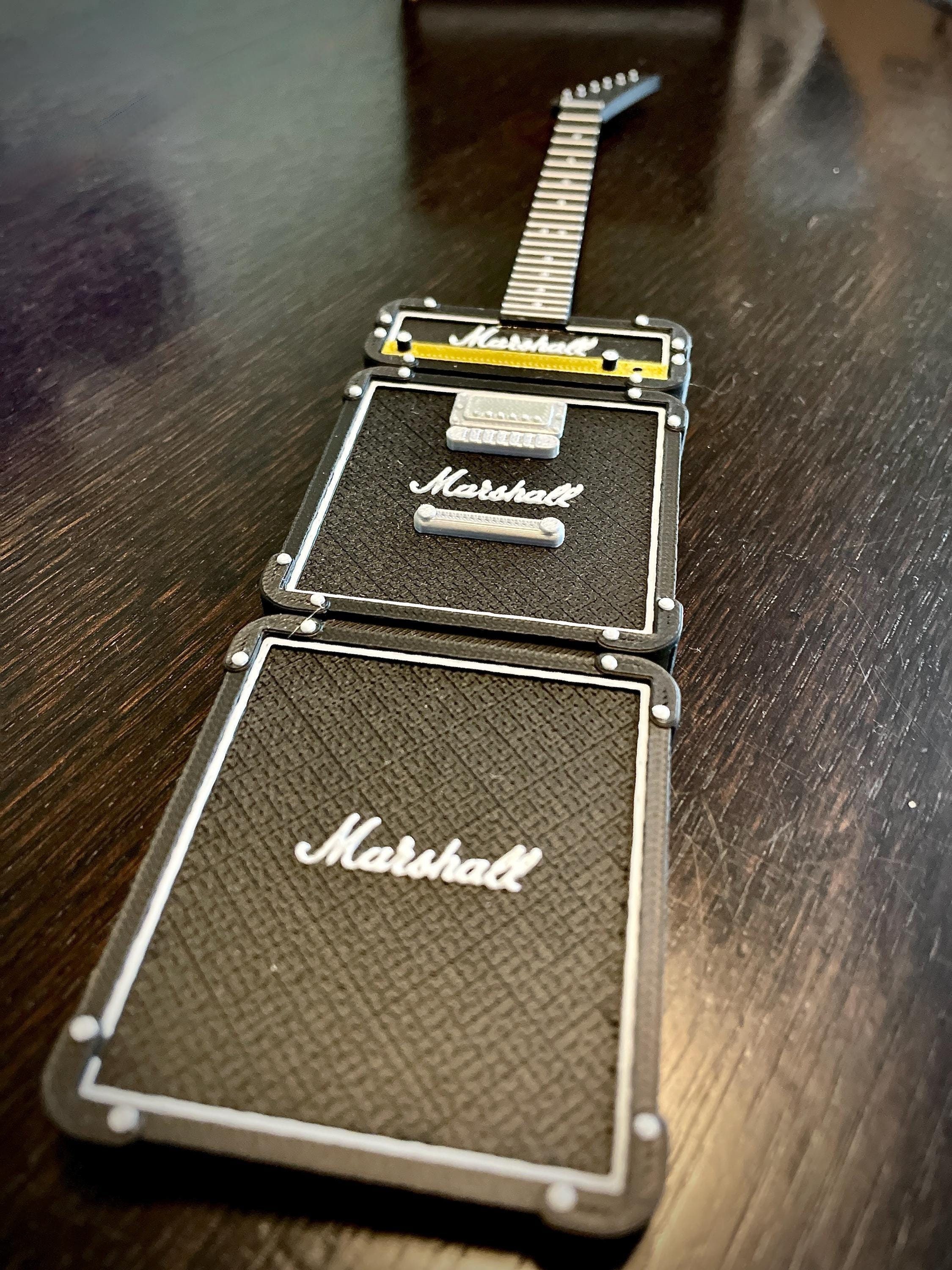 Spinal Tap fans!  1:4 scale mini replica of the Nigel Tufnel Marshall stack guitar.