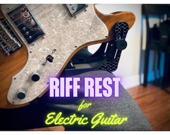 The RIFF REST.   Electric Guitar Leg Rest - Adjustable Support Stand - Made in the USA!!