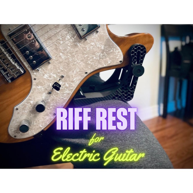 The RIFF REST™.   Electric Guitar Leg Rest - Adjustable Support Stand - Made in the USA!!