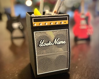 Personalized Marshall Stack Desk Organizer: 3D Printed Pencil Holder