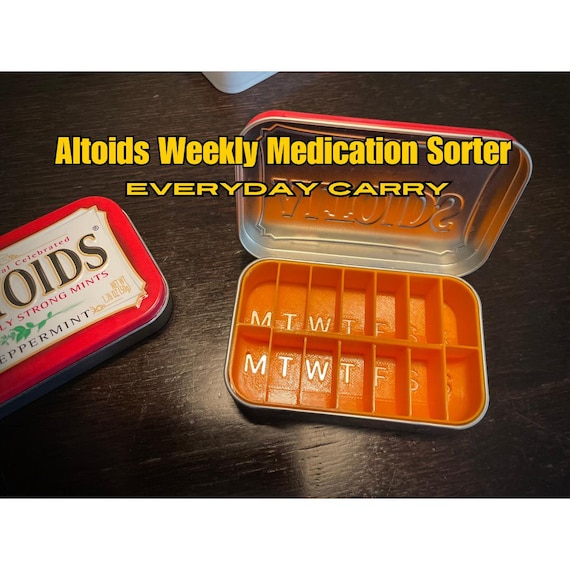 Weekly Medication Sorter Altoids Tin Insert