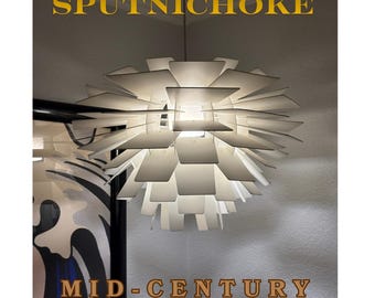 Large Mid Century Modern Pendant Lamp Kit.  3D Printed, flat shipped, assembly required.