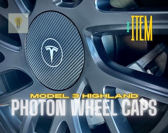 Carbon Fiber Pattern Hub Covers for Tesla Model 3 Highland Photon Wheels