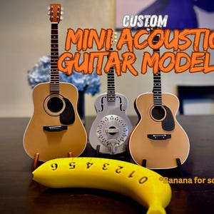 Custom Mini Acoustic Guitar Models – Detailed 1:4 Scale Replicas.  Made in the USA.