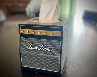 Personalized Marshall Stack style Tissue Box: 3D Printed PLA Guitar Gift
