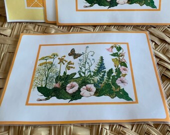70s Placemats from Afterhoursdropbox on Etsy 80s Placemats Vintage Kitchenware 70s Table Linen Vintage Floral Vintage Placemats