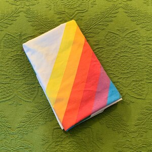 Vintage 80's Thomaston Mills Rainbow Double Fitted Sheet