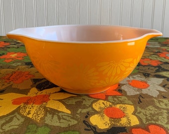 Vintage Orange Pyrex Sunflower Cinderella Casserole Bowl #442