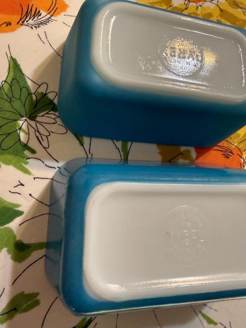 Blue Patterned Pyrex Vintage Pyrex Blue Refrigerator Dishes 502 With Lid - Etsy