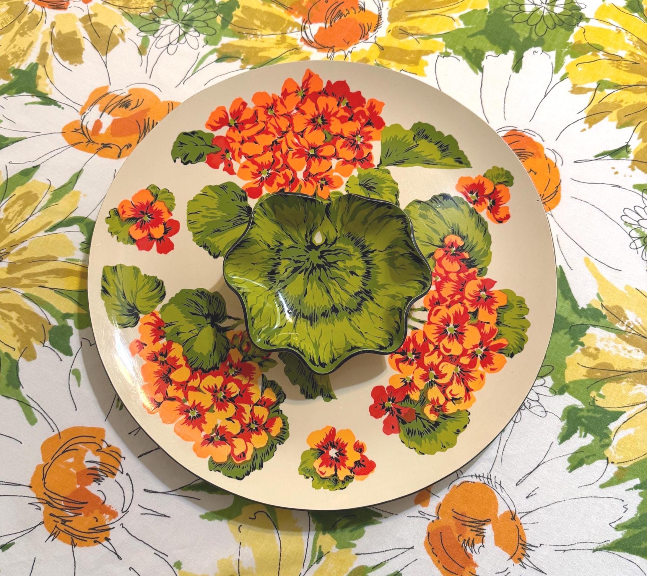 Lacquerware 60s Flower Tray - Etsy