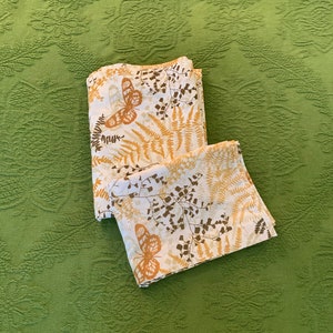 Vintage 70&#39;s Burlington Butterfly Twin Flat Sheet & Standard Pillowcase