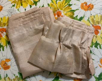 Vintage 60's Fiberglass Pinch Pleat Cafe Curtains (3 windows)