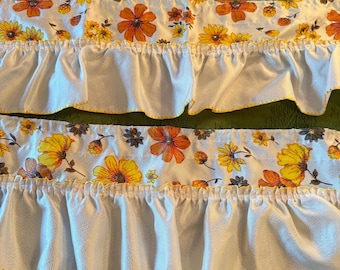 Vintage Fiberglass Flower Power Valances (2)