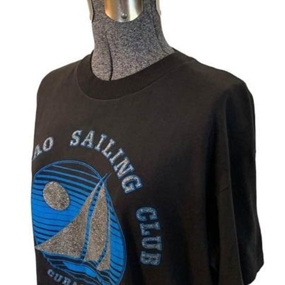 Vintage 80's Glitter Sail Boat T-Shirt - image 2