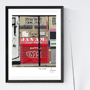 Janam A5 Glossy Print, Takeaway, Manchester UK