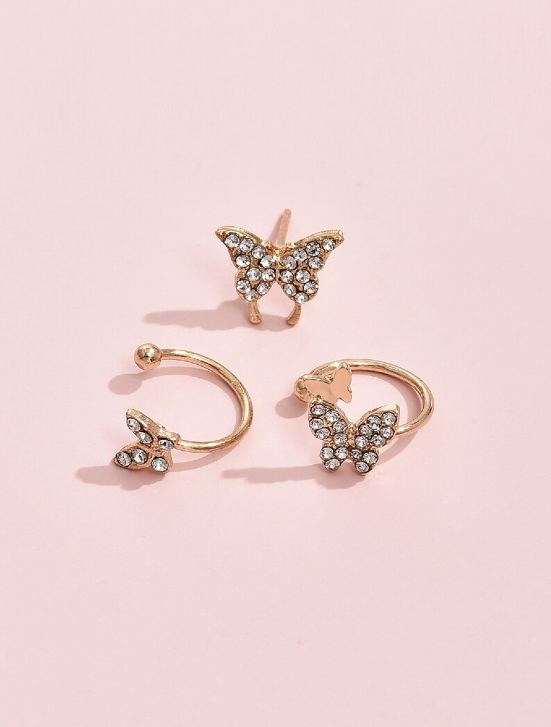 Butterfly Ear Cuff . Ear Cuff No Piercing. Cartilage Ear Cuff. Etsy UK