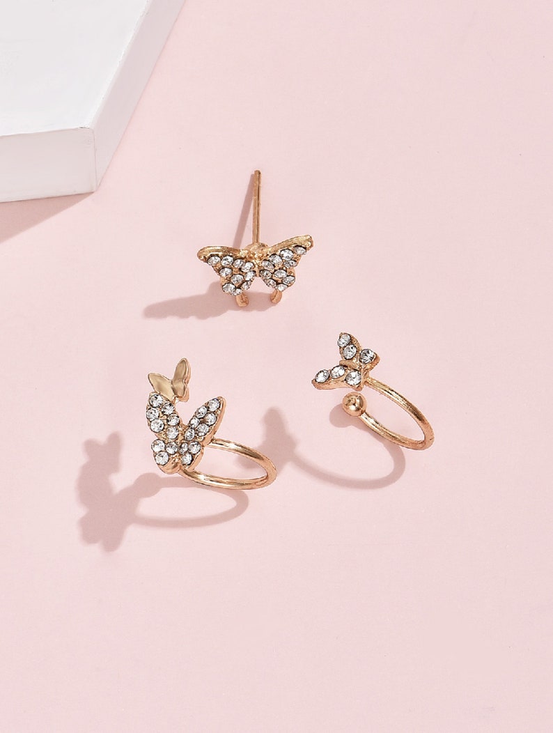 Butterfly Ear Cuff . Ear Cuff No Piercing. Cartilage Ear Cuff. Etsy UK