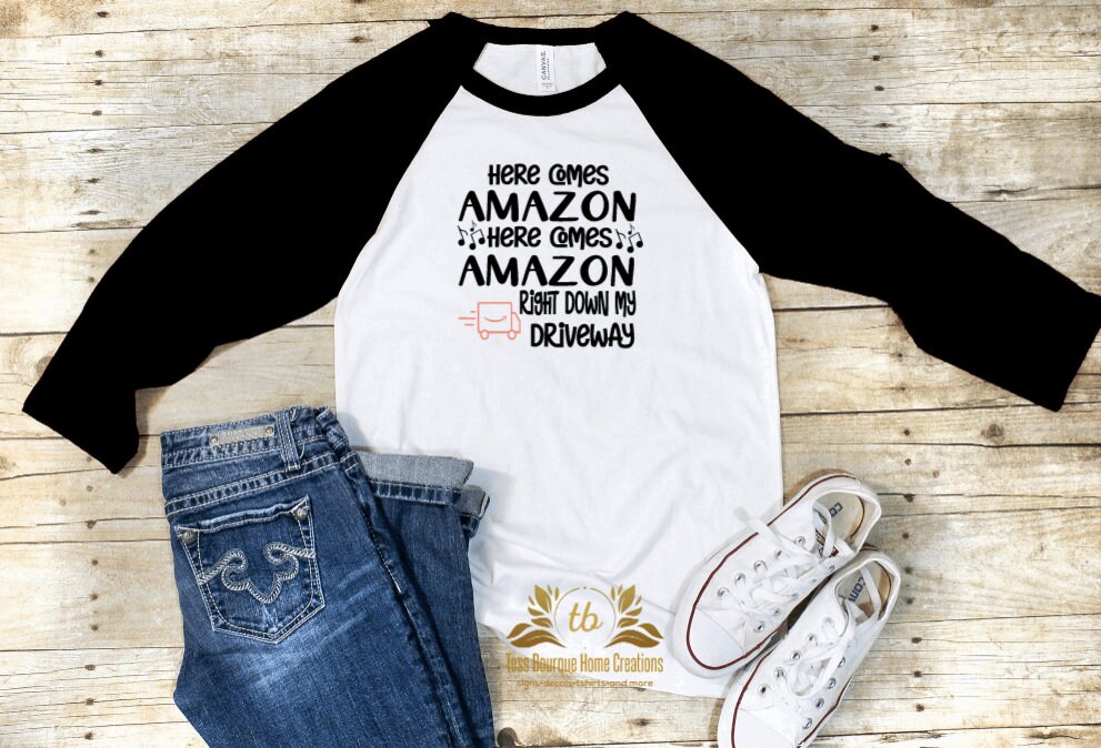 Here comes Amazon Sweatshirt Funny quote saying Christmas | Etsy