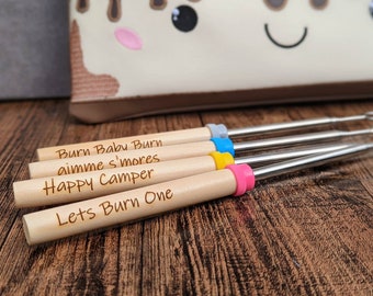 S'mores sticks with tosted smore travel bag