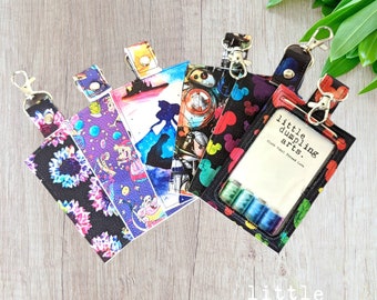 ID Badge size Cartoon/Anime addition ID card protector luggage tag Space for valuebles Attach to purse, bag, tape real beltloops key chain