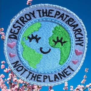 Destruye el patriarcado parche de hierro o cosido en pulgadas