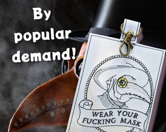 Wear your BLEEPING mask  vaccination card protector,space for valuables. Easily Attach to purse, bag, backback or beltloop