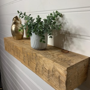 Modern Wood Beam – Minimalist Mantel Beam – Solid Wood Beam Shelf – Custom Wood Beam Decor