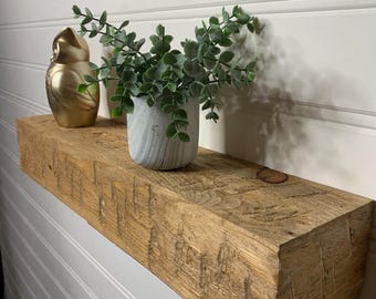 Modern Wood Beam – Minimalist Mantel Beam – Solid Wood Beam Shelf – Custom Wood Beam Decor