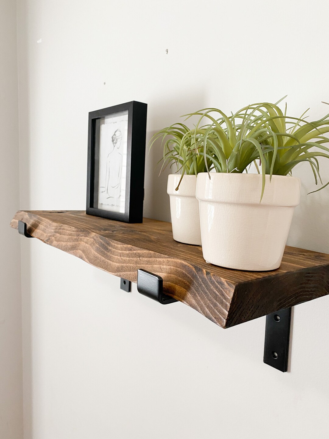 Rustic Live Edge Inspired Shelf | Hand Crafted Solid Wood Shelf