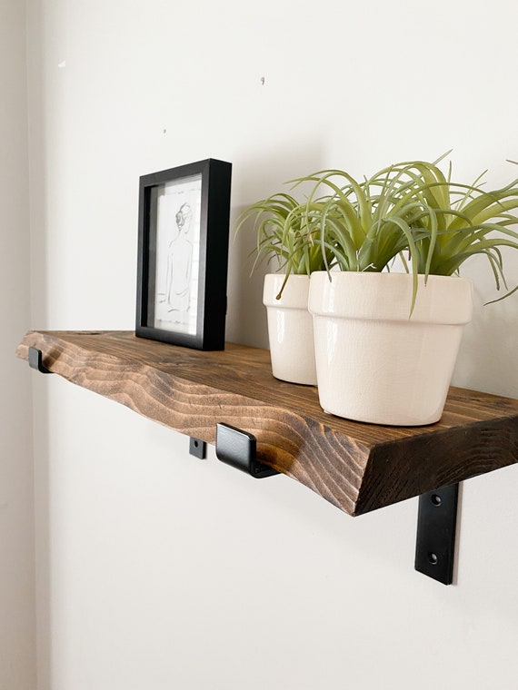 Rustic Live Edge Inspired Shelf | Hand Crafted Solid Wood Shelf