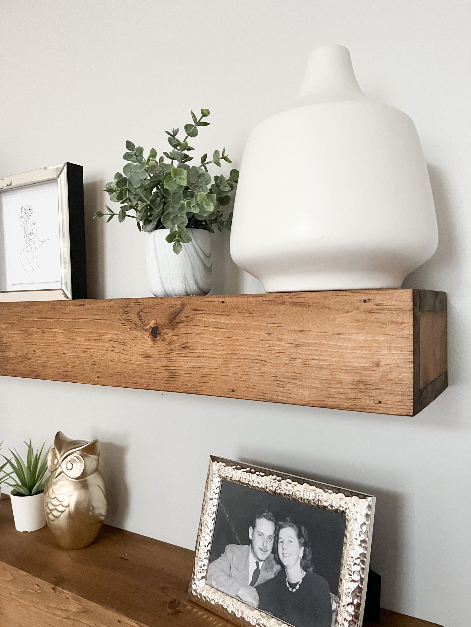 Rustic Floating Shelf Modern Thick Floating Shelf Mantle Etsy