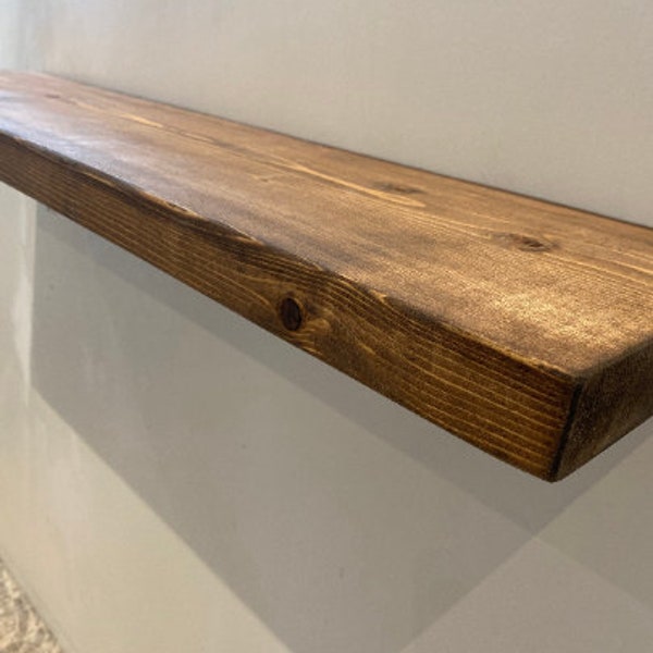 Rustic Floating Shelf | Hand Crafted Solid Wood Shelf | Custom Lengths