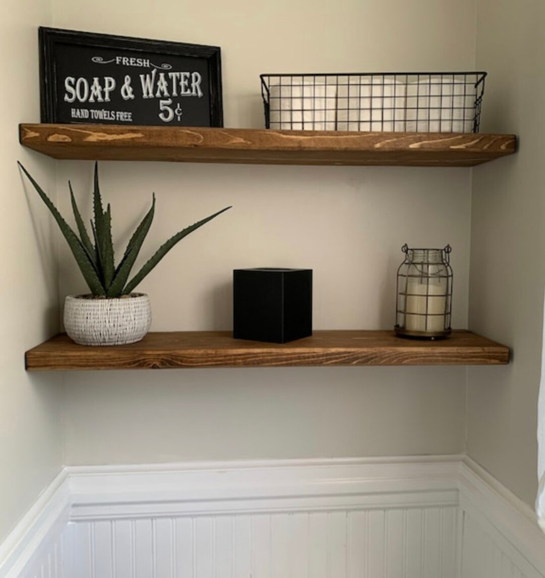 Handcrafted Shelf Floating Shelf – Solid Wood Wall Shelf – Rustic Floating Shelves ...