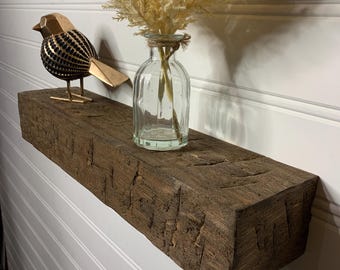 Barn Beam Mantel – Rustic Wood Beam Shelf – Fireplace Mantle Beam – Solid Wood Beam – Custom Sizes