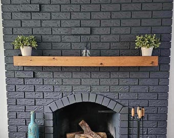 Wood Beam Mantel – Rustic Fireplace Mantle – Solid Wood Mantel Shelf – Floating Mantel – Custom Sizes