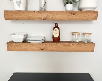 Modern Fireplace Mantel – Minimalist Wood Mantle Shelf – Floating Mantel – Solid Wood Fireplace Shelf