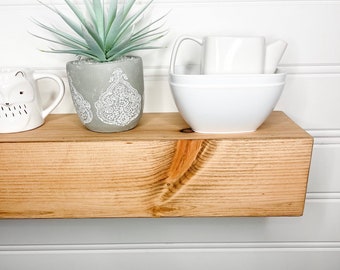 Modern Fireplace Mantel – Minimalist Wood Mantle Shelf – Floating Mantel – Solid Wood Fireplace Shelf