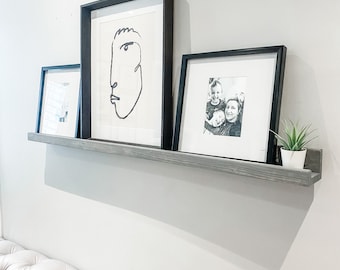 Picture Ledge Floating Shelf | Hand Crafted Solid Wood Shelf | Custom Lengths