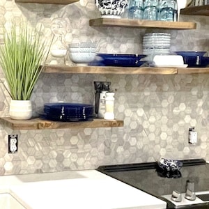 étagère flottante rustique | Étagère en bois massif fabriquée à la main | Longueurs personnalisées