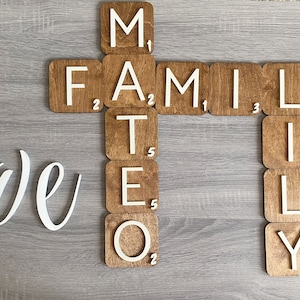 4" x 4" Scrabble Tiles / Scrabble Wall Art / Scrabble Wood Tiles / Scrabble Wall Tiles / Family Wall Tiles /Home Decor